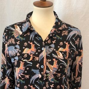 Ann Taylor Pheasant Print Blouse